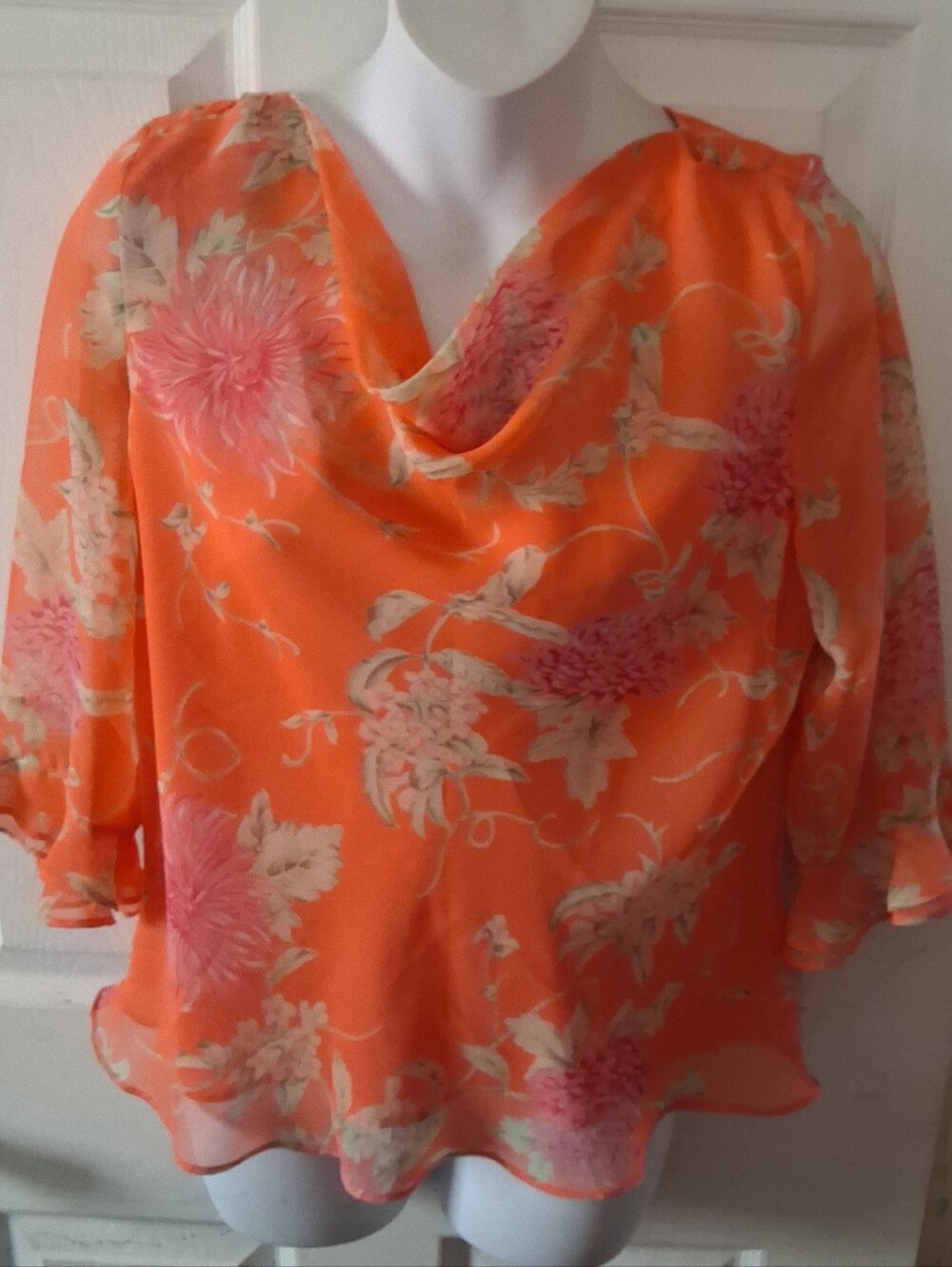 Draper's & Damon's Petites - Women's Coral Lightweight Casual Blouse. Size 12P